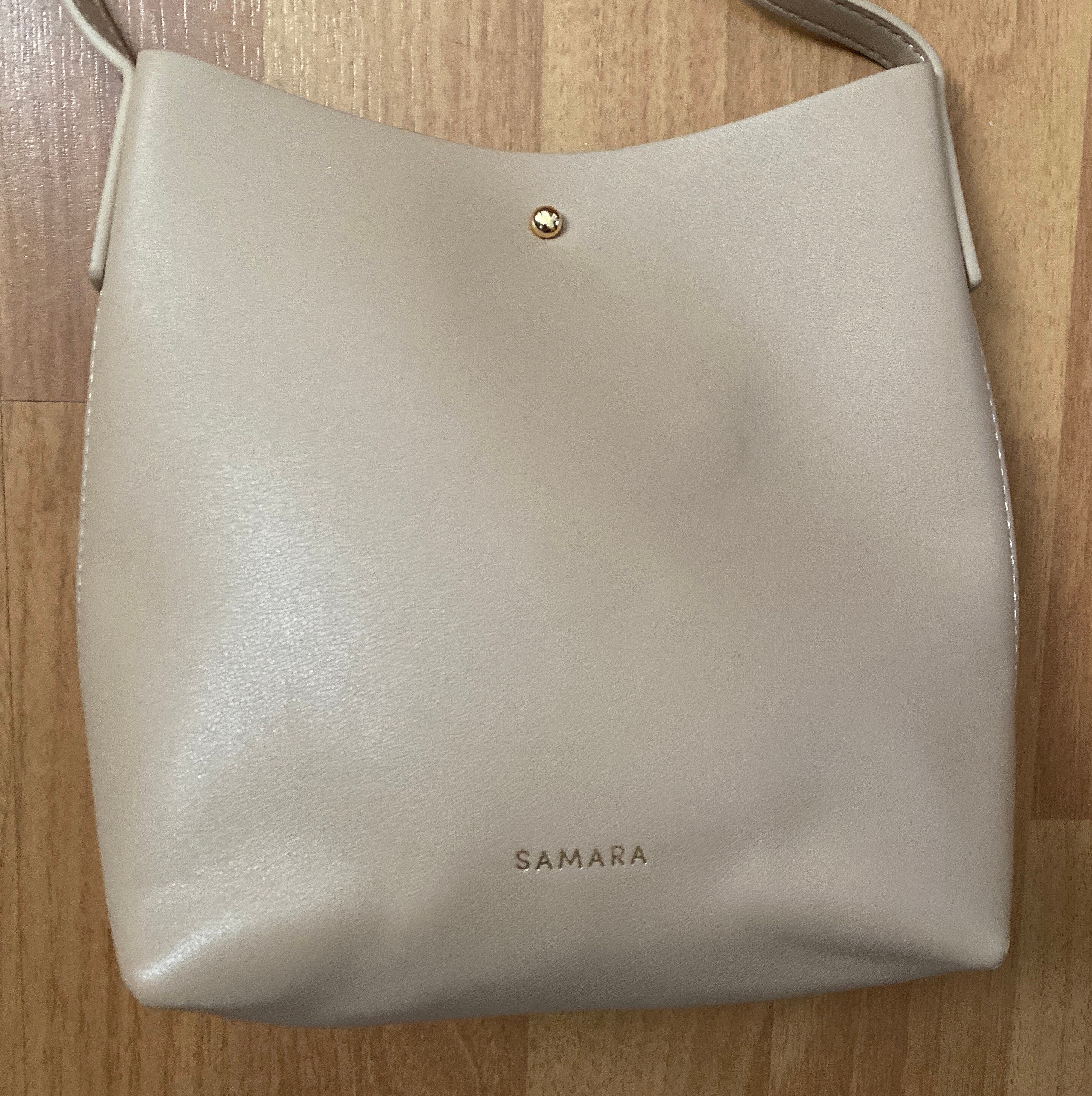 Samara Crossbody Shoulder Bag Beige Vegan Leather Purse
