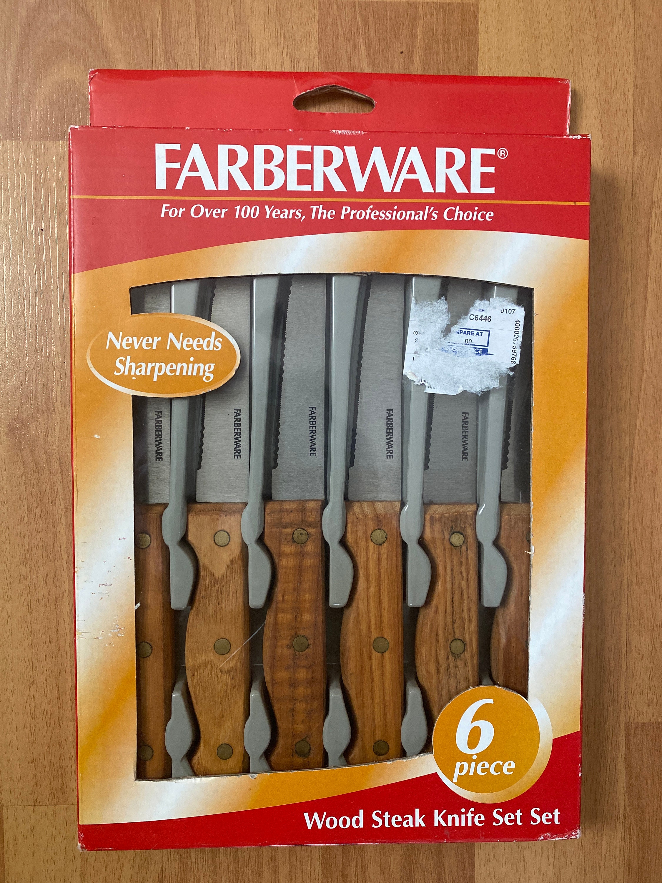 Farberware 5 Piece Knife KITCHEN Set NEW IN PACKAGE NEVER NEEDS SHARPENING