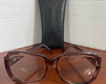 Vintage 1970s Oliver Goldsmith Glasses Turquoise Classic Thick Oversized Acetate Women Made in England