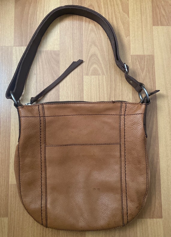 Vintage Fossil Brown Leather Hobo Shoulder Bag - image 5