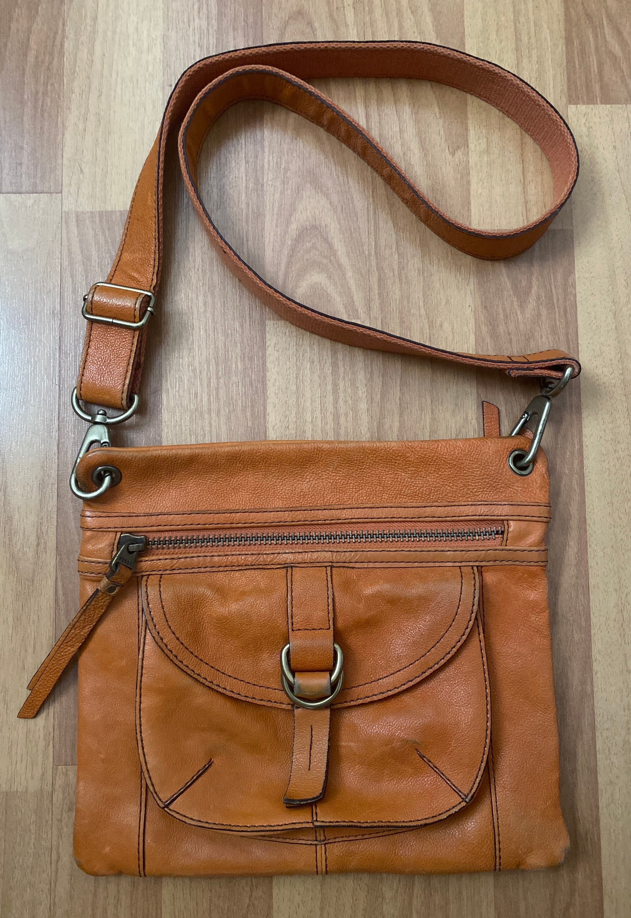FOSSIL Long Live Vintage Orange Leather Hobo Messenger Shoulder Crossbody  Bag Tote - Etsy