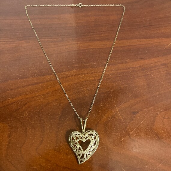 Vintage Sterling Silver 925 Ornate Heart Shape Chain Necklace - Etsy