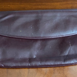 Vintage Rare St Thomas Burgundy Top Grain Soft Leather Wallet Purse Clutch