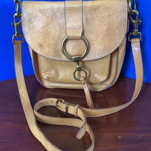 FRYE Rare Ilana Western Harness Tan Saddle Leather Shoulder Bag Crossbody Purse Etsy