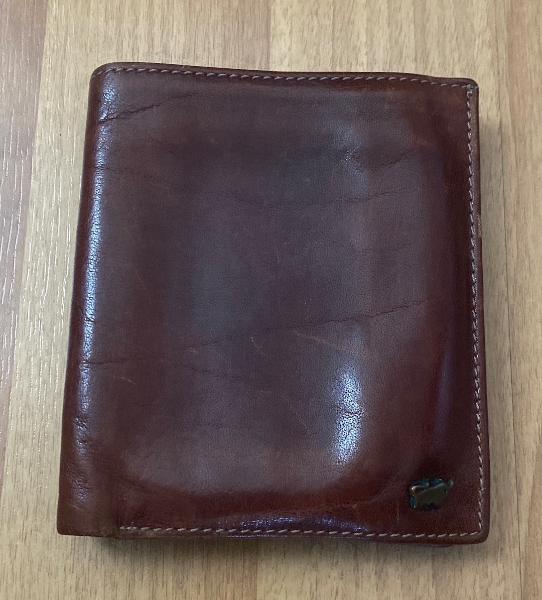 Braun Buffel Brown Distressed Leather Trifold Men Wallet Made in