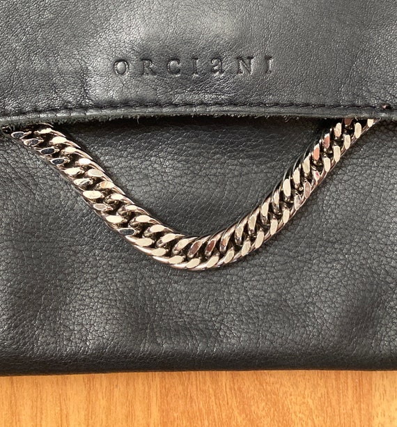 Vintage ORCIANI Rare Soft Black Leather Purse Clutch Evening