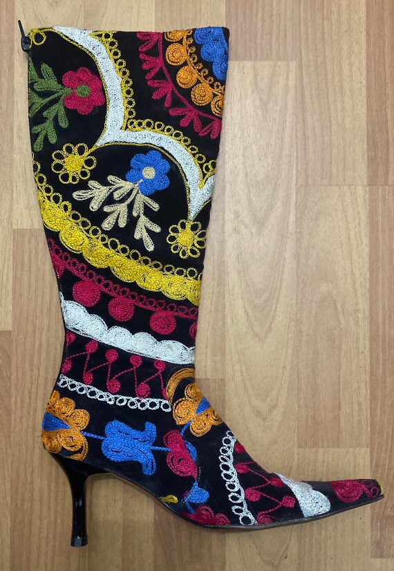 Embroidered booties hotsell