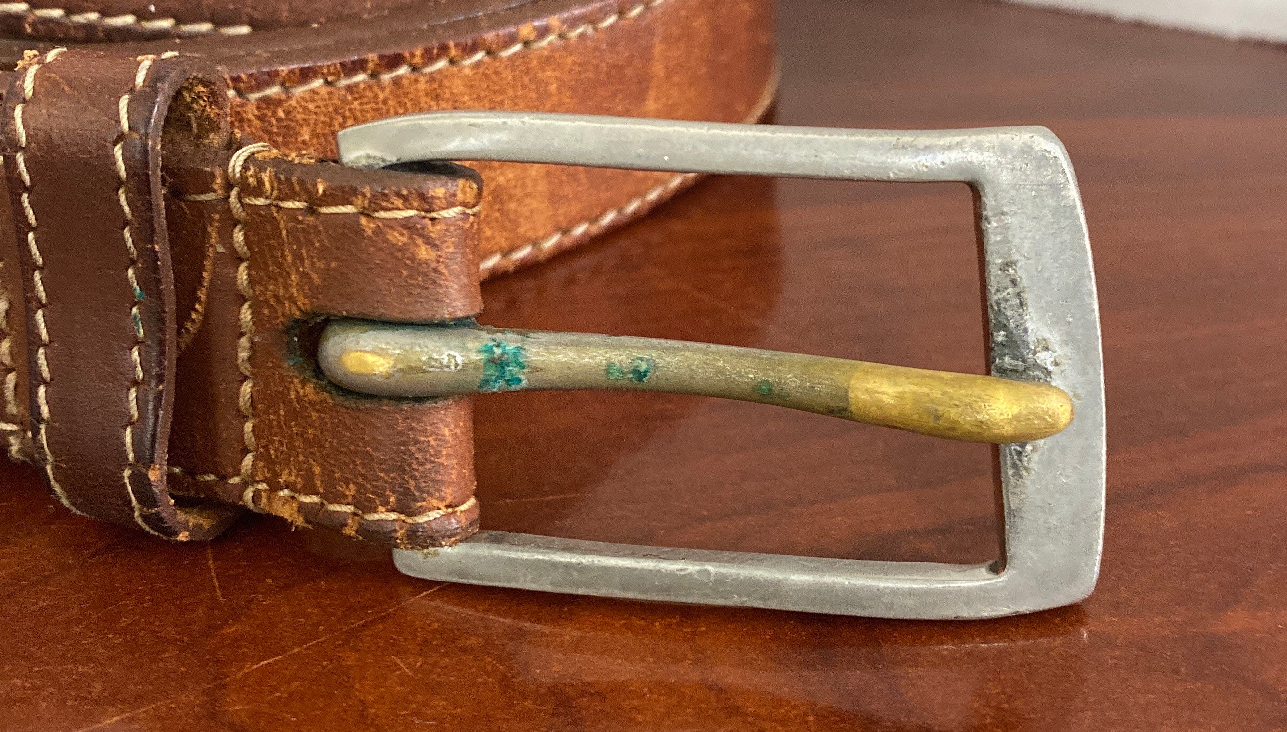 Vintage Rare Polo Ralph Lauren Distressed Brown Leather Belt