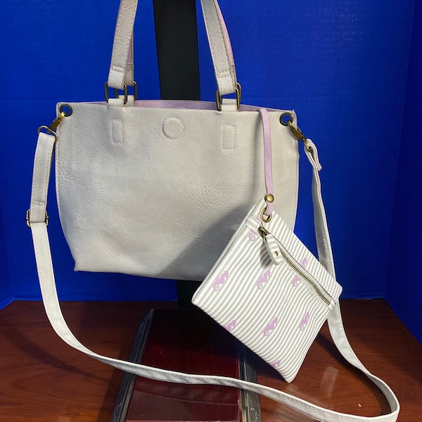 GH Bass & Co 2 in 1 Tote Women’s Vegan Jazmin Leather Violet and Lavender
