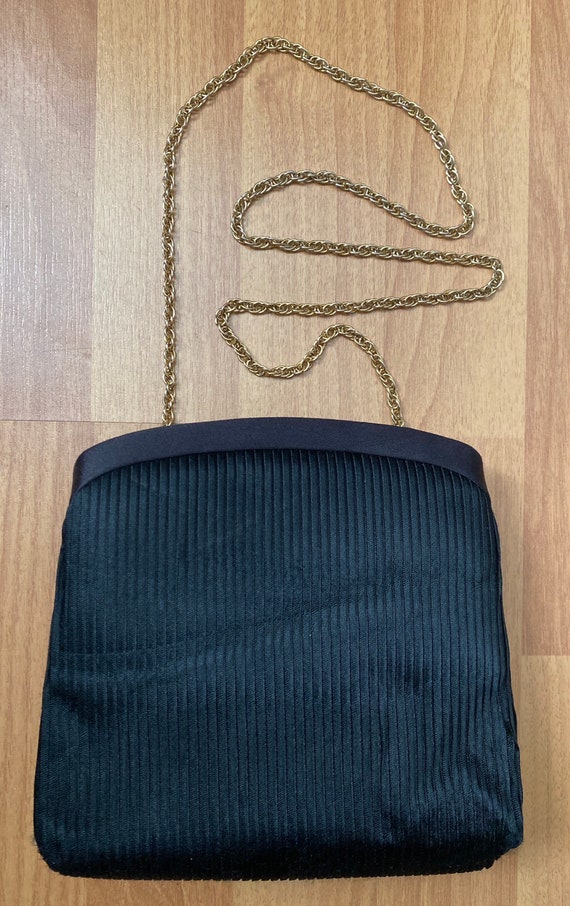 Vintage Magid Clutch Black Fabric Handbag Purse Sh