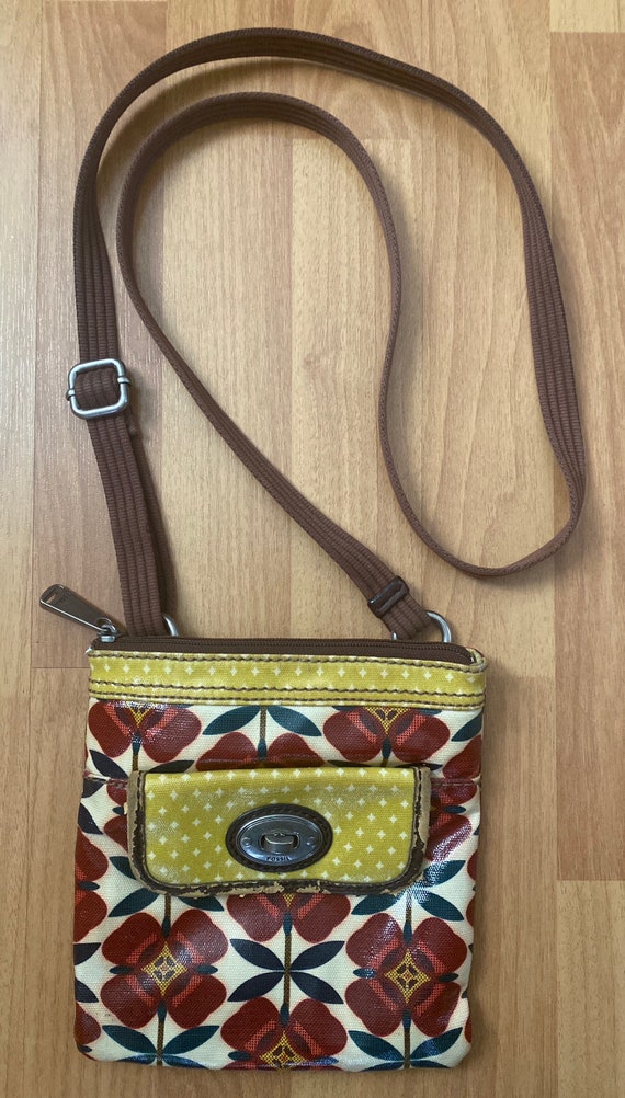 FOSSIL Key Per Floral Multicolor Leather Hobo Smal