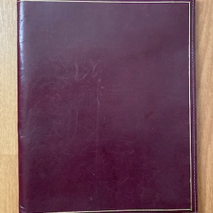 Antique 1960s Brown Soft Leather 10” Large Photo Album Gold Tone Trim Made In Italy