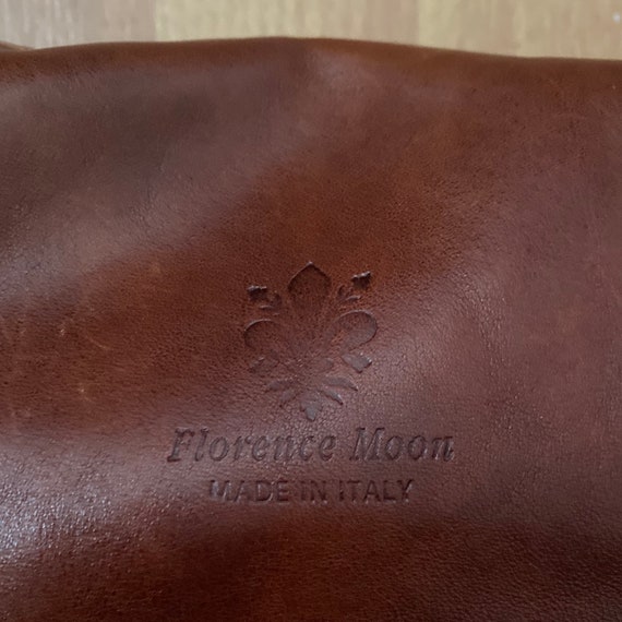 Vintage Rare Florence Moon Brown Leather Shoulder… - image 2