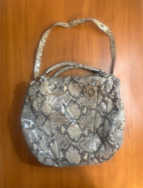 Michael Kors Leather Python Embossed Shoulder Cro… - image 1
