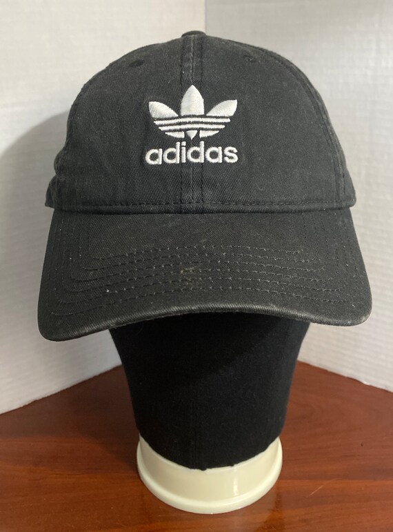 Hat Mens Etsy Embroidered Cap Classic Black Strap Adjustable White Vintage Logo - Adidas 1990s