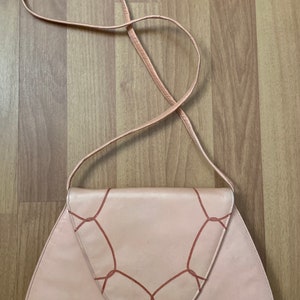 Vintage Retro Luz Melocotón Cuero Largo Noche Embrague Bandolera Bolso Monedero