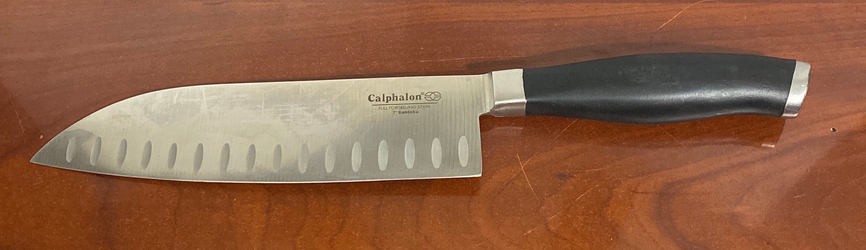 Calphalon Full Forged No Stain 7 Santoku Knife German Steel With Black  Handle 