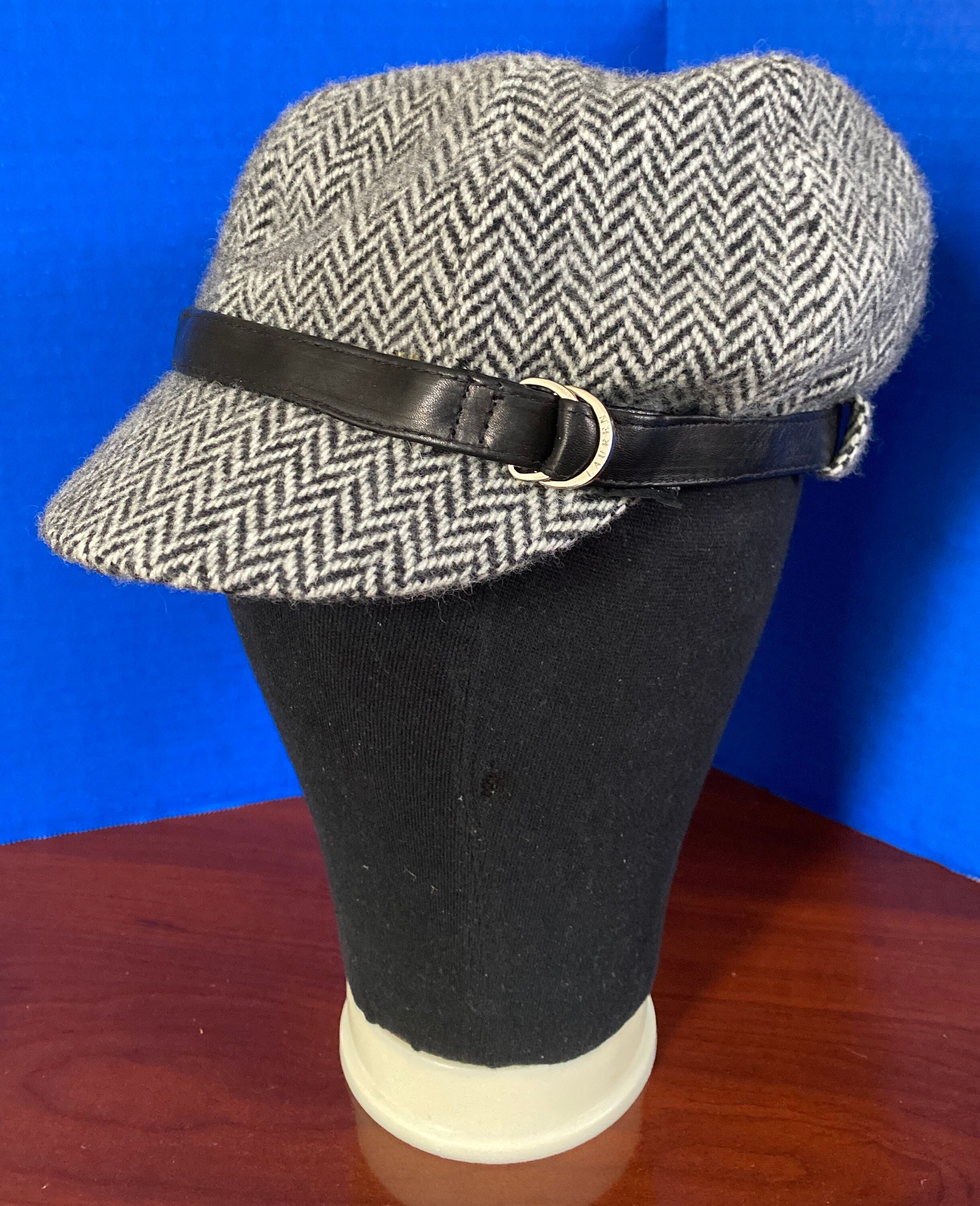Vintage Rare Ralph Lauren New York Italian Wool White & Black Cap Hat Stylish Vintage Polo Ralph Lauren Strapback Hat Cap Old Money #3 Big  main image 4