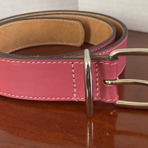 Banana Republic Pink Italian Leather Belt and Silver Tone  display picture 1