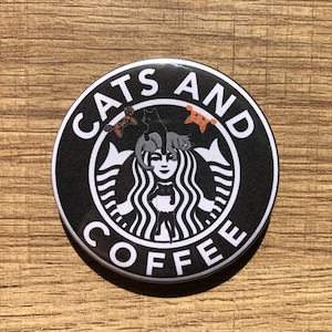Katzen und Kaffee Pin, Starbucks Pin, Katzenliebhaber, Katzendame, Katzen und Kaffee
