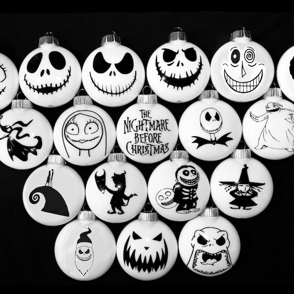 Nightmare Before Christmas Ornaments, Jack, Sally, Zero, Oogie Boogie, Christmas, Halloween, Disney inspired, Jack Skellington