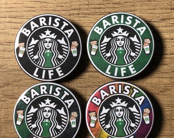 Barista Pin | Barista Gift | Apron Accessories | Starbucks Inspired | Coffee Lover | Latte | Pride | Pinback Button | Barista Life Button