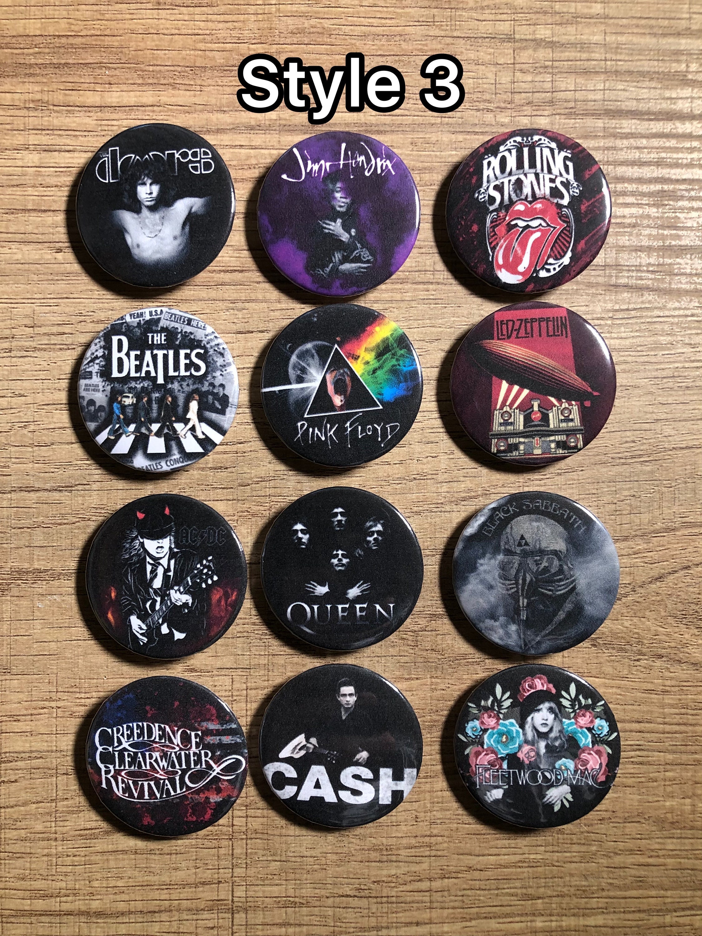 Classic Rock Pins, Pink Floyd, the Doors, Rolling Stones