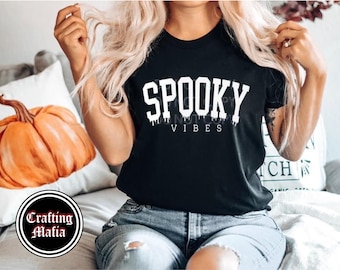 Spooky Vibes Shirt Crewneck | Gruselige | Halloween | Gruseliges Mitglied | Herbst | Gruselige | Crewneck Pullover | oktober | Spooky