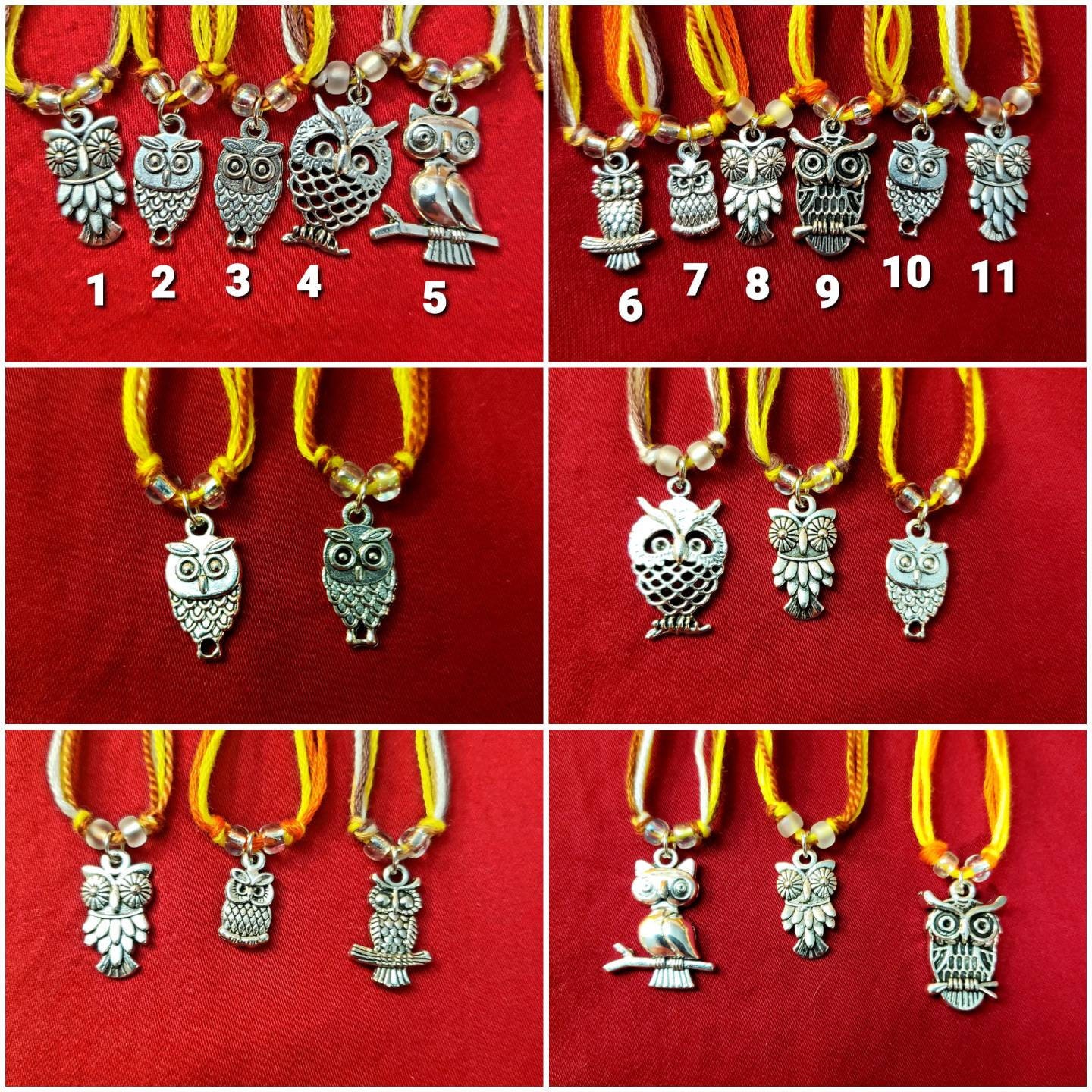 Owl Charm Necklaces | Halloween Jewelry Necklaces | Fall/Autumn | Tibetan Silver Charms