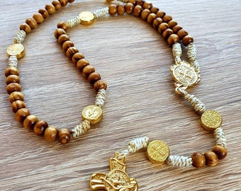 Olive rosary, Saint Benedict rosary, st Benedict rosary, Wood rosary, Handmade rosary, cord rosary