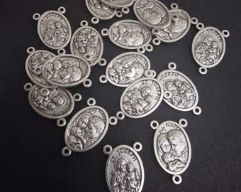 WHOLESALE St Joseph / Holy Family centar medals, Lot bulk medals 10, 20, 50, 100 pcs medals