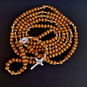15 or 20 decade wooden rosary, catholic rosary,  15 or 20 decades rosary, catholic gift, handmade catholic rosary