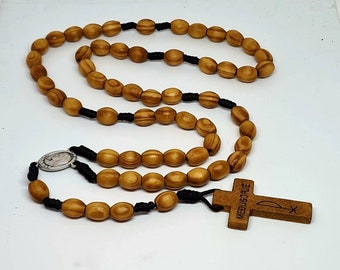 Virgin Mary Rosary, wooden Rosary, Chaplet Catholic, Rosary with 10x8 mm,