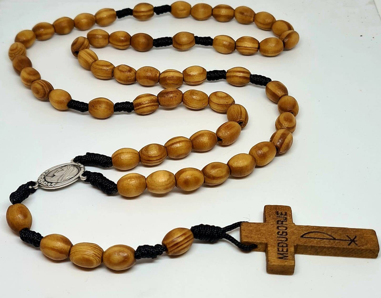Shenruifa Holz Rosenkranz - Handgeschnitzter Katholischer Gebetsrosenkranz Mit Kreuz