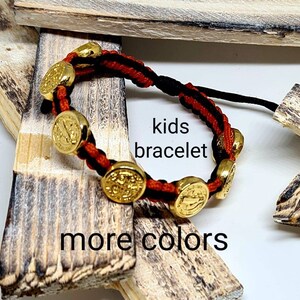 Kids Bracelet, Saint Benedict bracelet, ST Benedict bracelet, kids gift, Religious jewelry, protection bracelet, Blessing knotted bracelet
