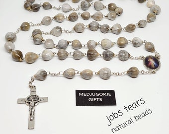 Rosario de lágrimas de Job, rosario de lágrimas de Job, semillas naturales, rosario de semillas orgánicas, oración, rosario católico