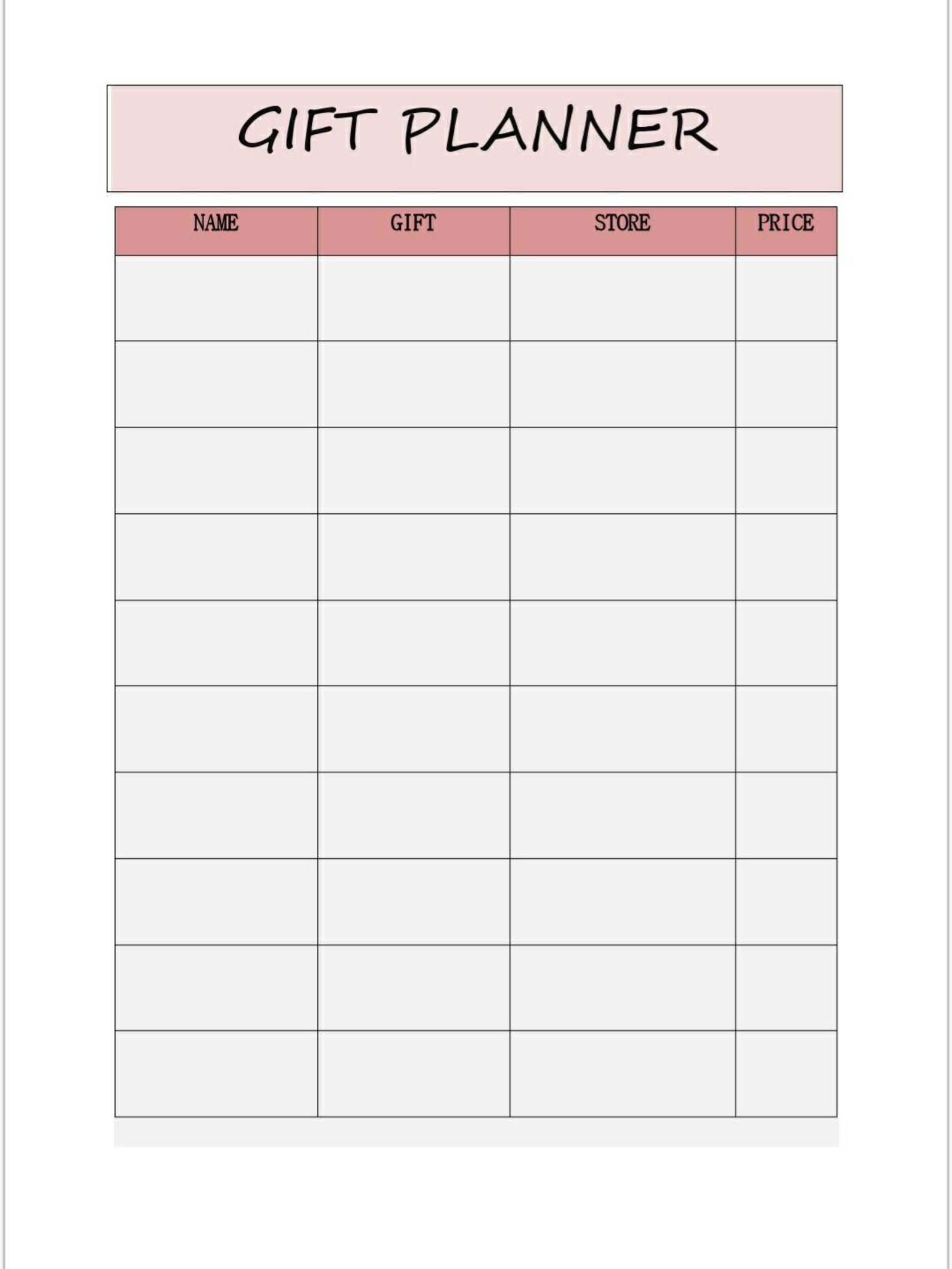Gift planner birthday planner Christmas gift planners Etsy