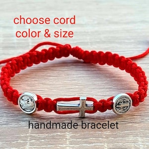 St benedict / Virgin Mary bracelet, saint Benedict bracelet, adjustable jewerly, protection bracelet, prayer, religious gift, saint bracelet