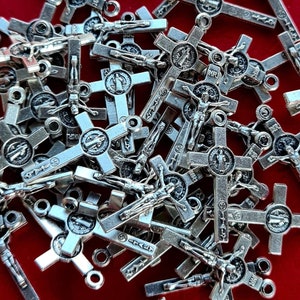 Wholesale small st Benedict crucifix lot bulk 20, 50, 100 pcs, size 1 inch