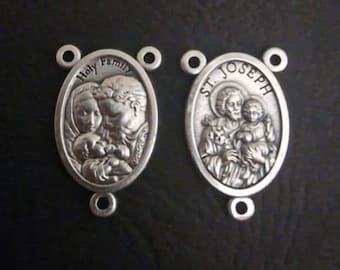 WHOLESALE St Joseph / Holy Family centar medals, Lot bulk medals 10, 20, 50, 100 pcs medals