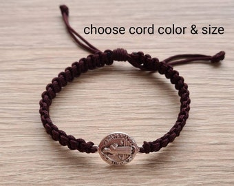 st. benedict bracelet, Catholic Protection bracelet, saint Benedict bracelet, Benedict bracelet, Adjustable, prayer gift, handmade jewelry