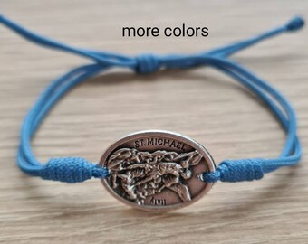 Pulsera de San Miguel Ángel Guardián Pulsera del Santo Patrón Arcángel Protección Militar Bendición Regalo para la Policía Hecho a mano Medjugorje