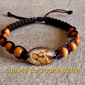 ST JOSEPH BRACELET, Handmade Religious bracelet, Catholic Blessing bracelet, exorcism protection bracelet, Christian bracelet Medjugorje
