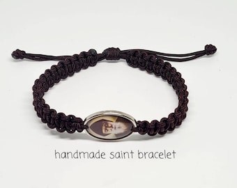 ST CHARBELブレスレット、聖シャルベルのメダル、調節可能なカトリック 