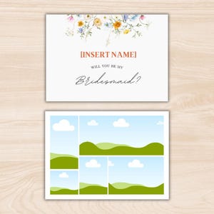 Be My Bridesmaid or Maid of Honor Invitation/Proposal Card Canva Template