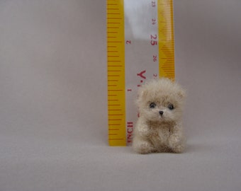 Tiny puppy for a doll, Miniature dog for dollhouse Mini amigurumi dog crochet dog for Blythe mini teddy 40mm 1.6inc Little personalized gift