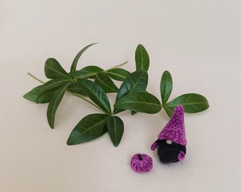 Miniature Halloween Gnome for Dollhouse - Handmade Crocheted Decoration for Mini Scenes