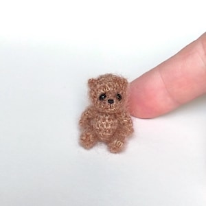 Micro crochet teddy bear, Plush small toy, Miniature animals, Tiny crochet animals, Personalized gift, Thank you Gift, Christmas gift