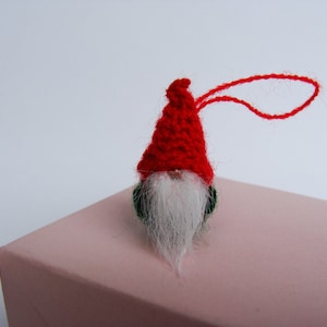 Tiny Christmas gnome. Miniature gnome 1 inch. Сhristmas decor for miniature house. Amigurumi gnome. Crochet gnome. Gnome decoration. Present