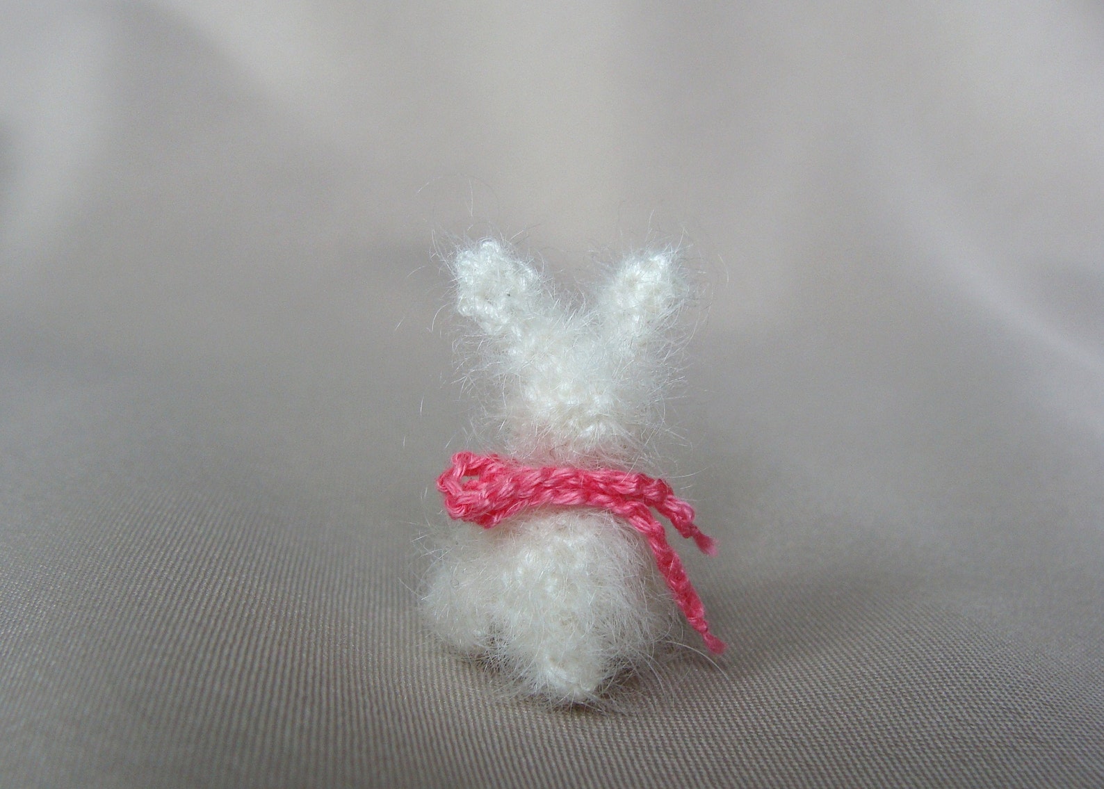 Amigurumi Miniature White Rabbit Teddy. Tiny Mini Bunny Crochet Toy, an ...